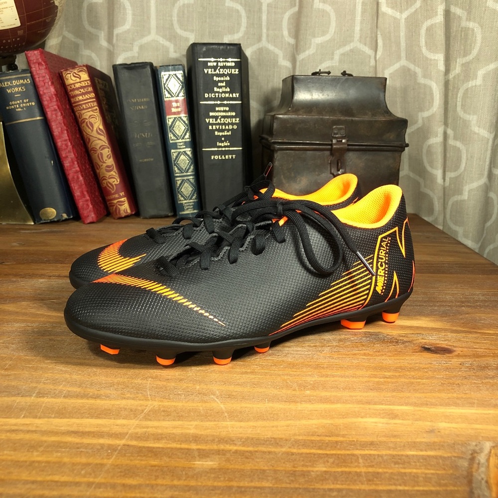 Nike Vapor 12 Club MG Soccer Shoe Black Orange